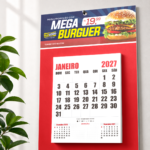 Calendário de Parede com Folhas Destacáveis